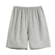Luxalzxs Pajama Shorts Women Casual Breathable Cotton and Linen Elastic Waist Sleep Bermuda Shorts Lightweight Lounge Bedroom Pjs Pant Pajama Bottoms Homewear Sleepwear
